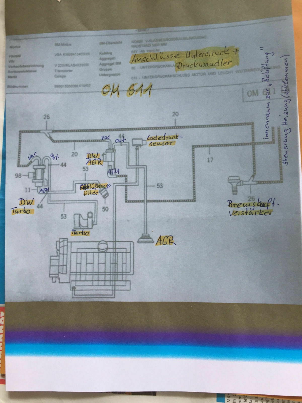 Unterdruckschläuche Plan