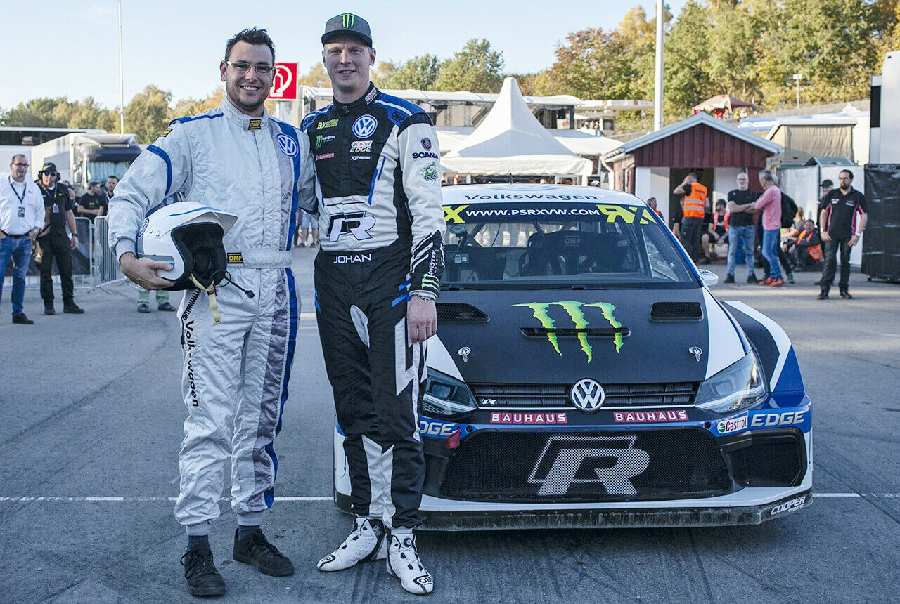 Johan Kristoffersson (rechts) stand schon vor dem Lauf auf dem Estering als Sieger der Rallycross-WM fest