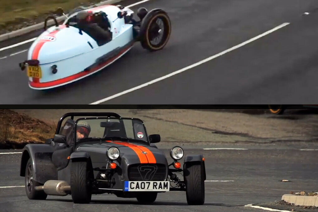Leichte Engländer: Der Brite Chris Harris tetet Morgan Three Wheeler und Caterham Seven auf britischen Landstraßen