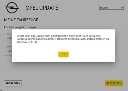 Fehlermeldung