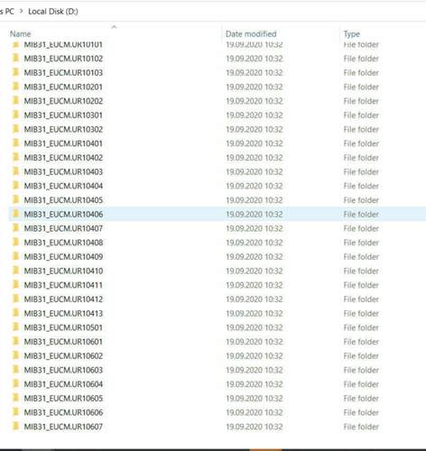 Ordnerstruktur MIB3 Kartenupdate