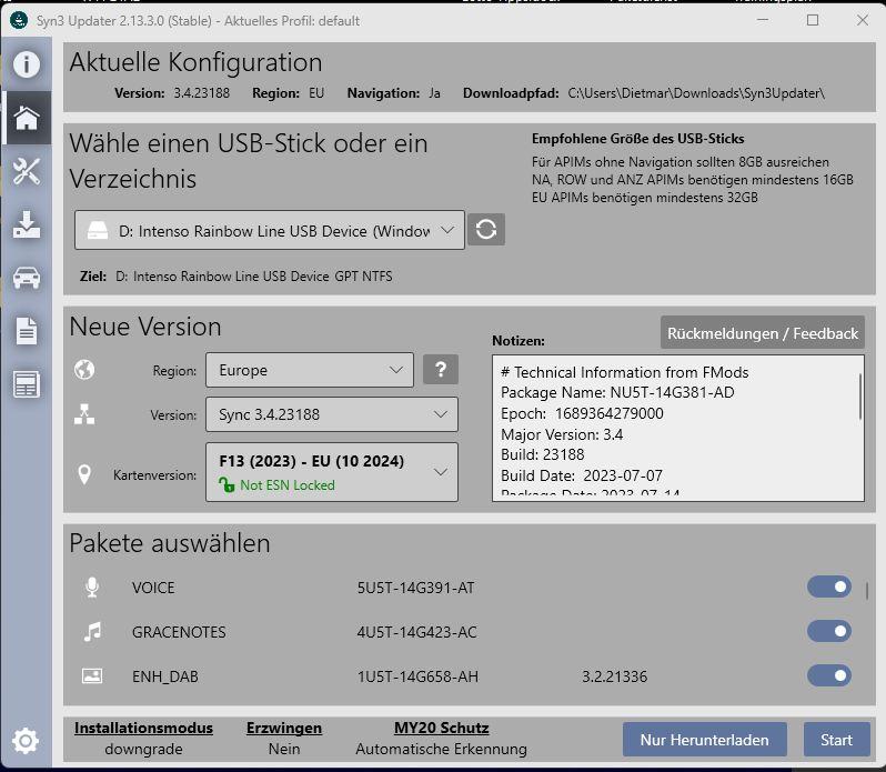 Update Karten F13