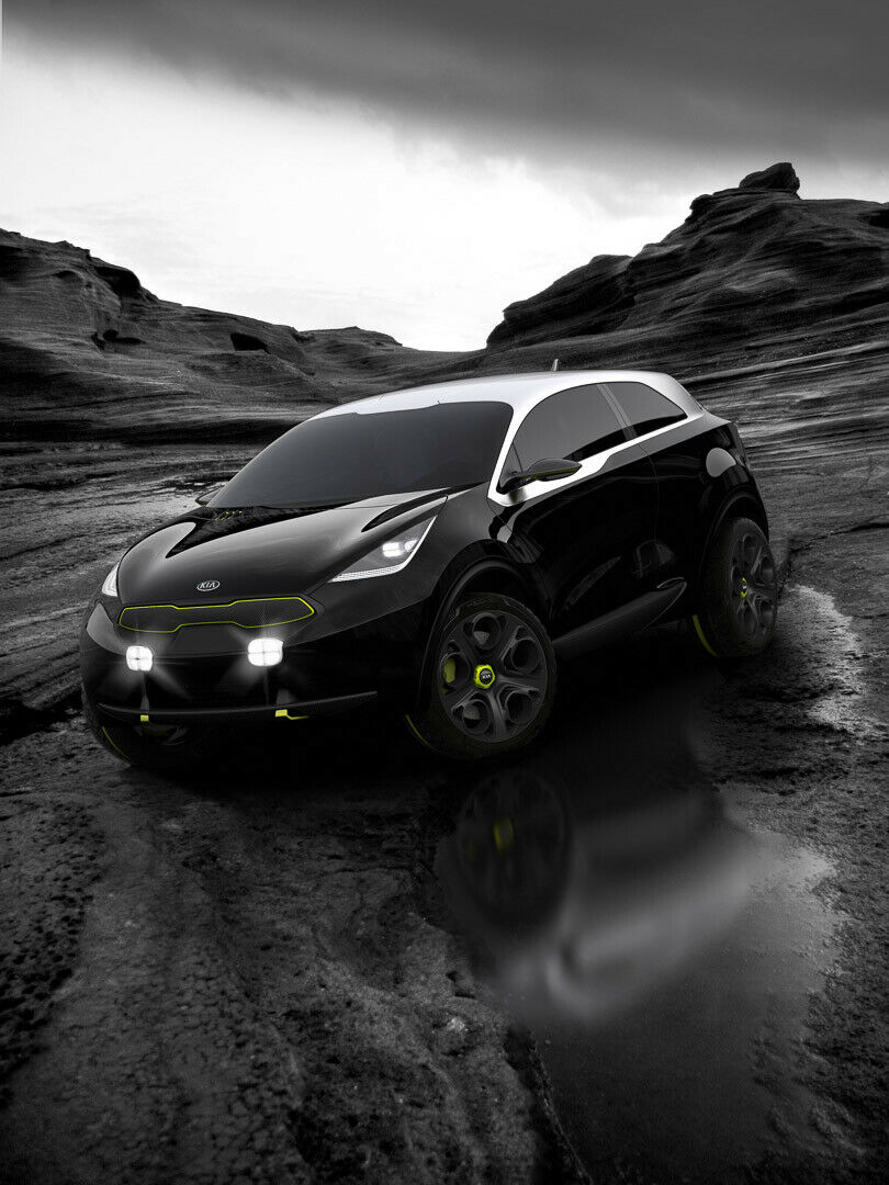 Der Grill des Niro ist typisch Kia, der Rest wirkt neu und futuristisch