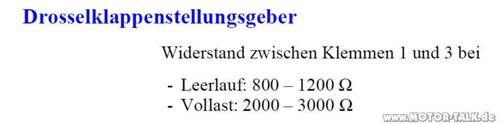 Messwerte-drosselklappensensor