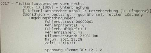 VCDS Fehler B1062