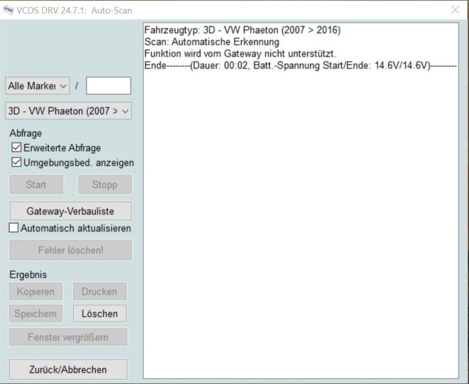 VCDS - Gateway nicht unterstützt