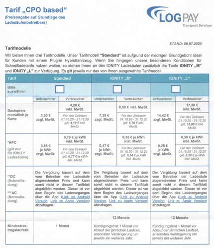 Charge & Fuel ab 1.10.2020