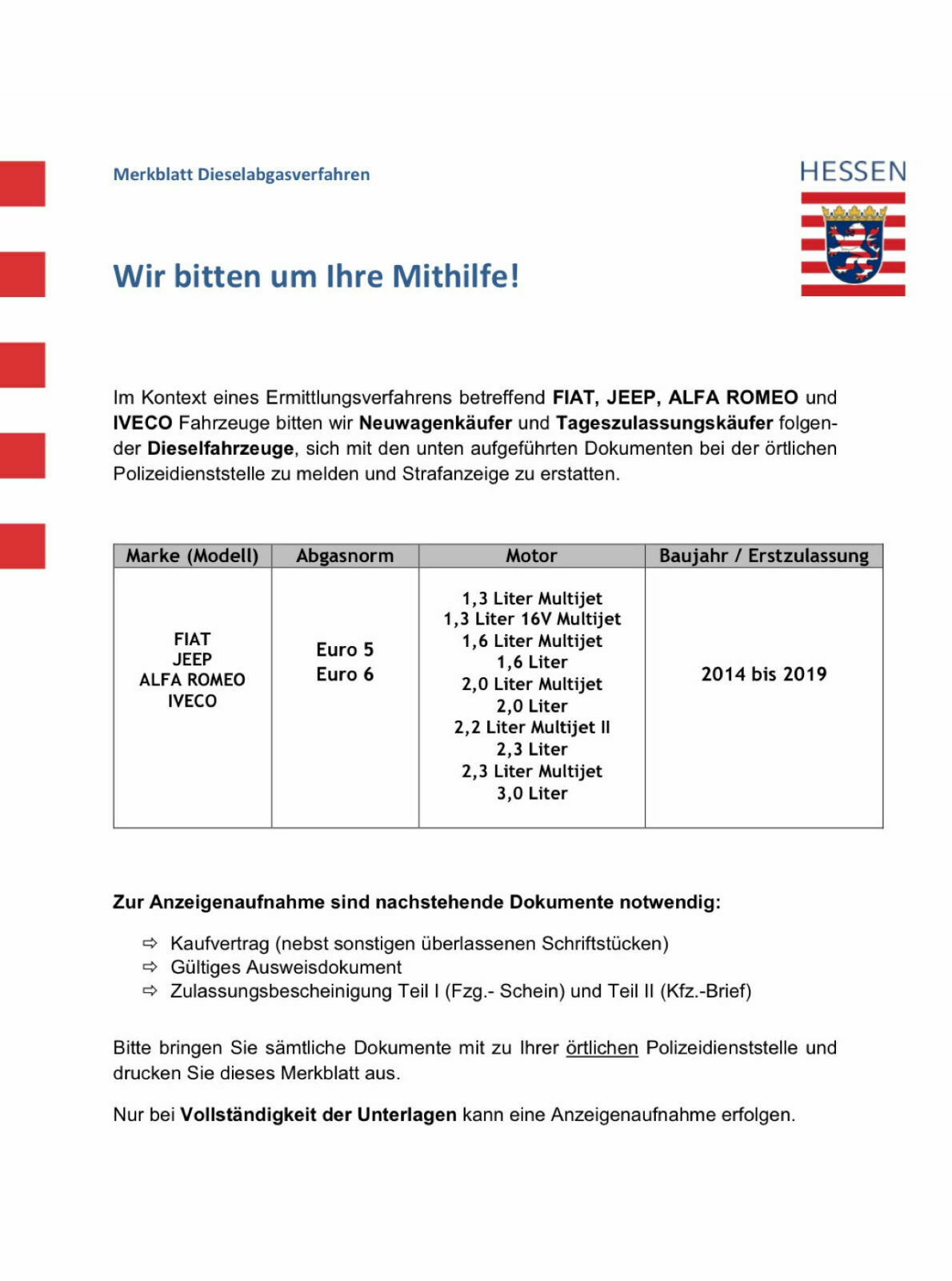 Verdacht auf unzulässige Abschalteinrichtung - Durchsuchungen bei Fiat und Iveco