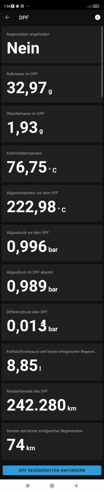 Verhalten DPF-Regeneration