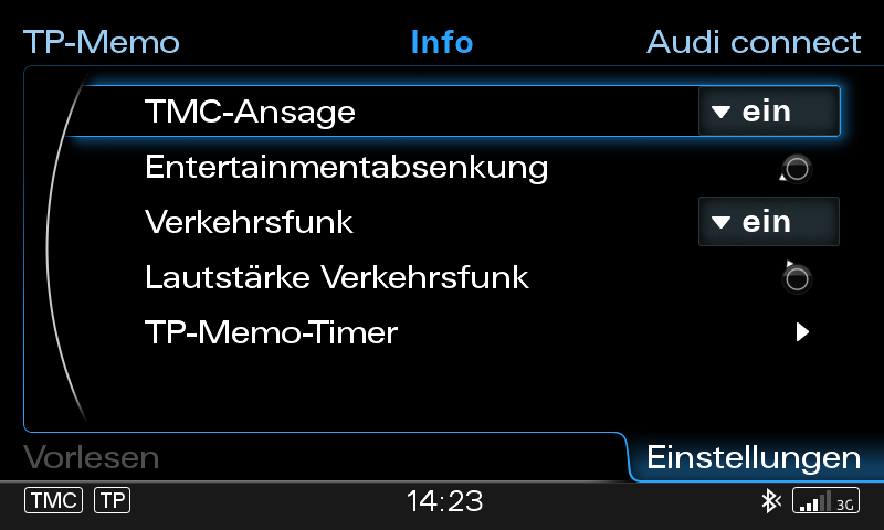 Verkehrsdaten MMI mit Connect