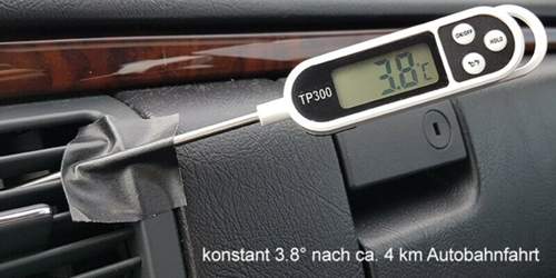 3.8 Grad auf der Autobahn