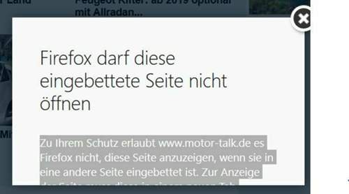 Fehlermeldung
