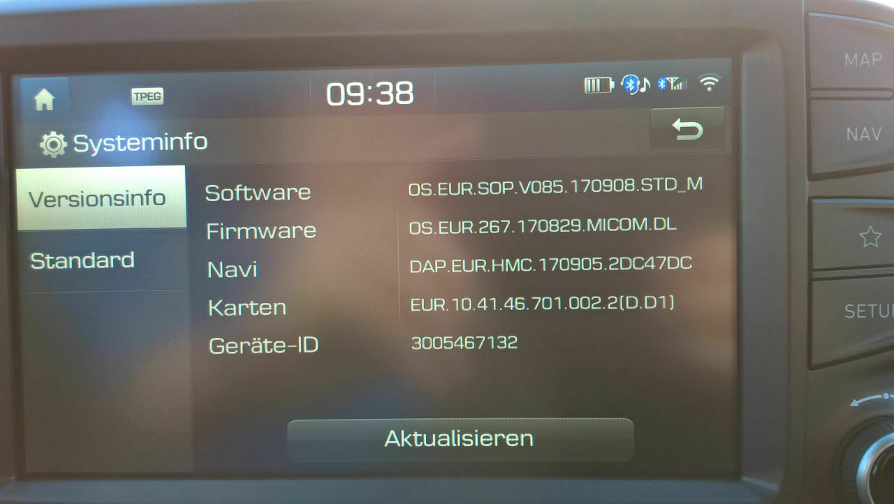Version Software Formware Navi Karten