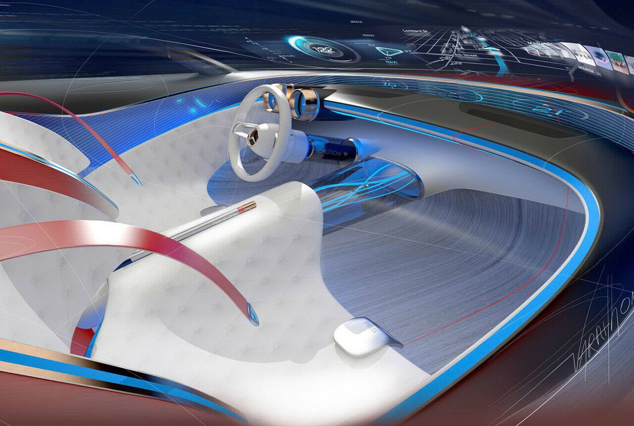 Vision Mercedes-Maybach 6: Das Cockpit gibt es bisher nur auf Grafiken. Das ausgestellte Modell hat kein Innenleben