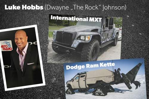 Agent Hobbs ist mit schwerem Gerät unterwegs: Dodge Ram und Navistar MXT
