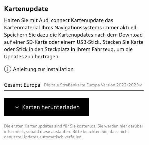 Vollständiges Europa-Karten-Update?