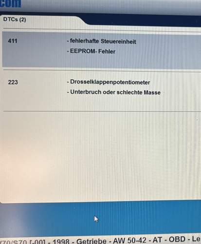 Fehler blinkender Pfeil und Tasten