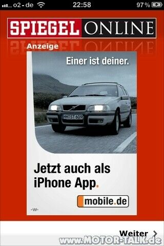 Volvo als Beigabe in anderer Firmen Werbung