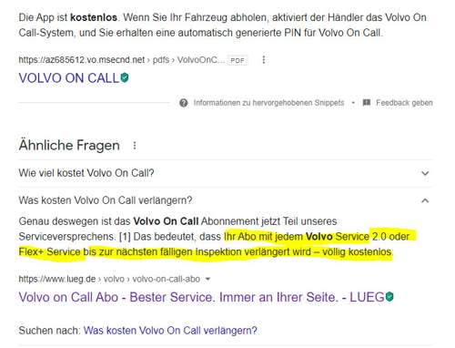 Volvo On Call Kostenlos?