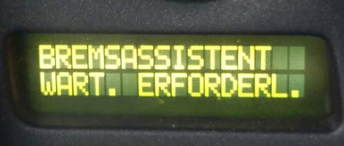 BREMSASSISTENt WART. ERFORDERL: