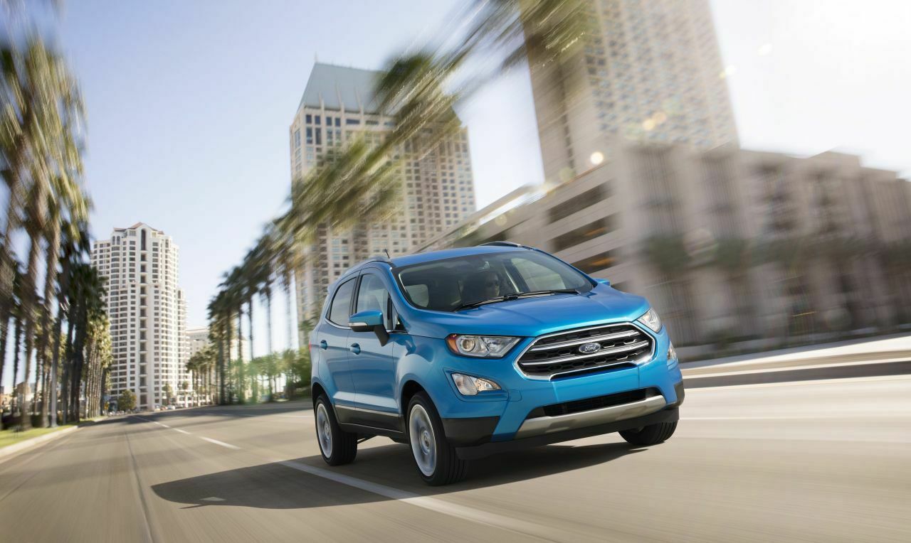 So sieht der künftige Ford Ecosport aus, der für die USA ein komplett neues Modell ist und bei uns ein umfangreiches Facelift sein wird. Die EU-Version wird Ford erst nach dem Sommer 2017 zeigen