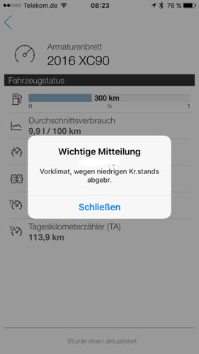 Kraftstoffstand zu niedrig?