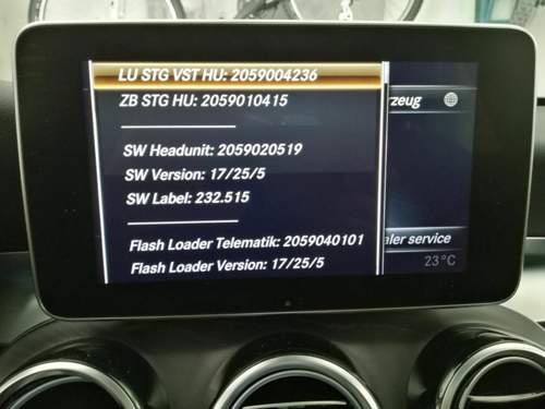 SW Version Headunit COMAND