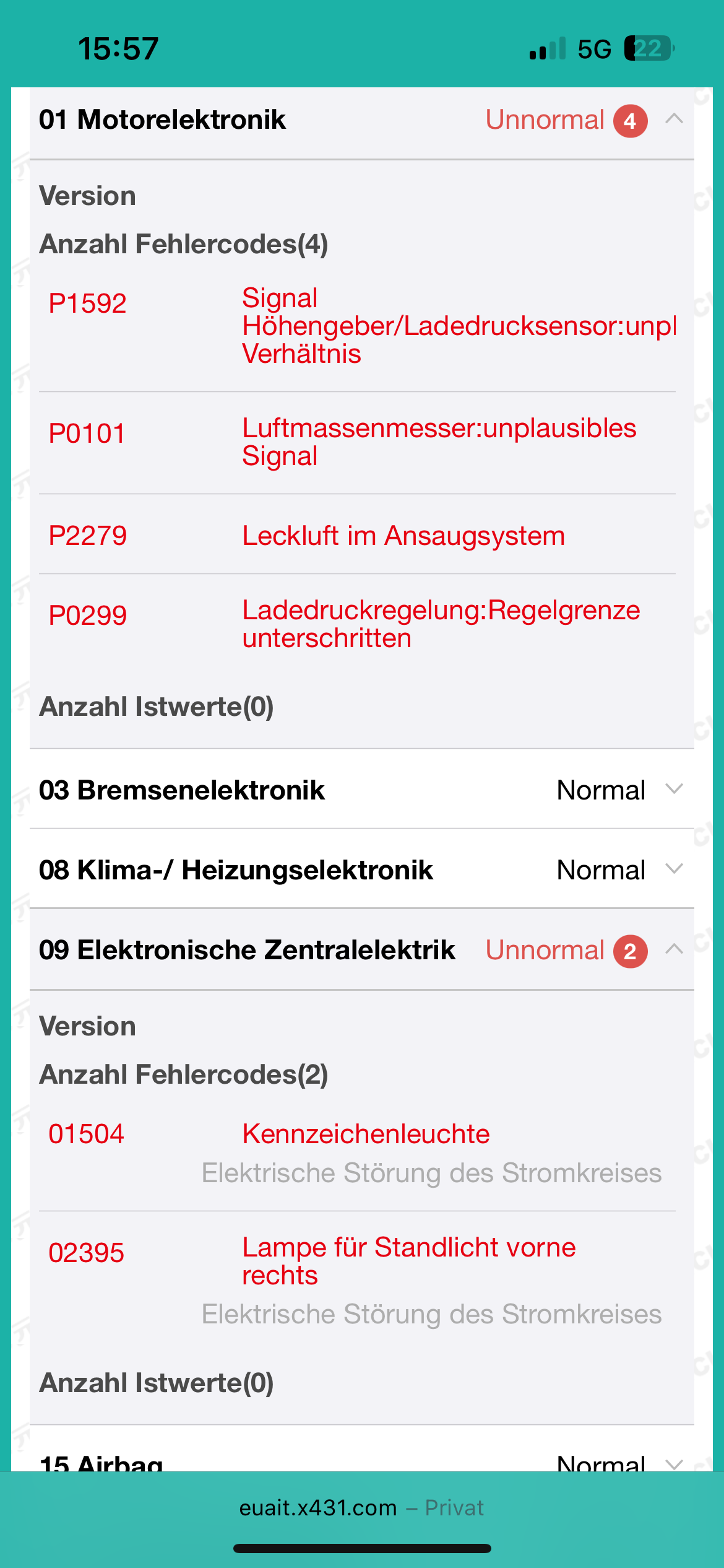 VW Caddy 1.9 TDI – Motorstörung / Notlauf – Fehlercodes vorhanden