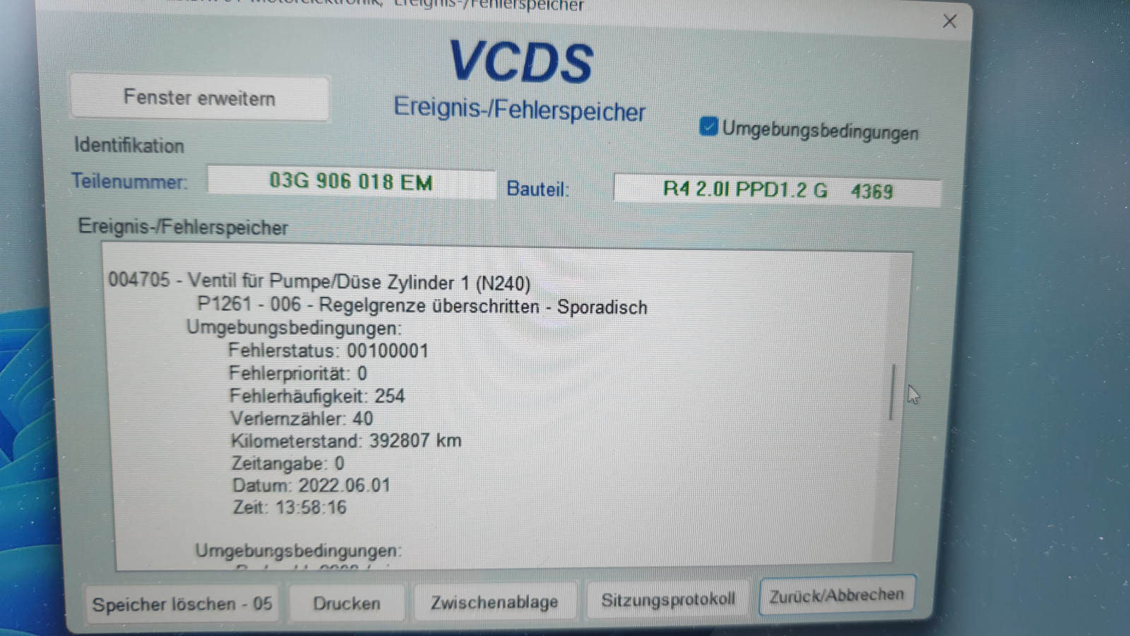 Vw Passat B6 2.0 TDI 170PS BMR - startet schlecht - Fehler Glühkerze + Ventil für Pumpe/Düse