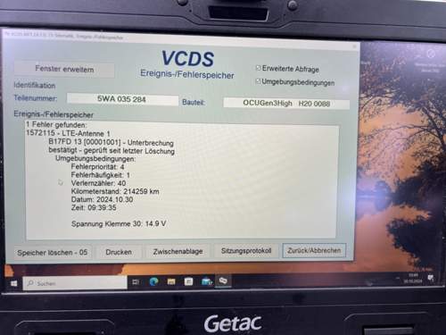 VCDS Fehlercode