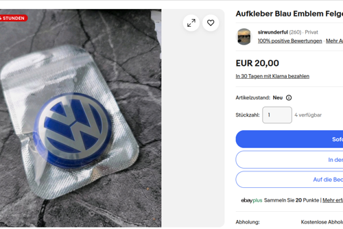 VW Aufkleber Radkappe Preis