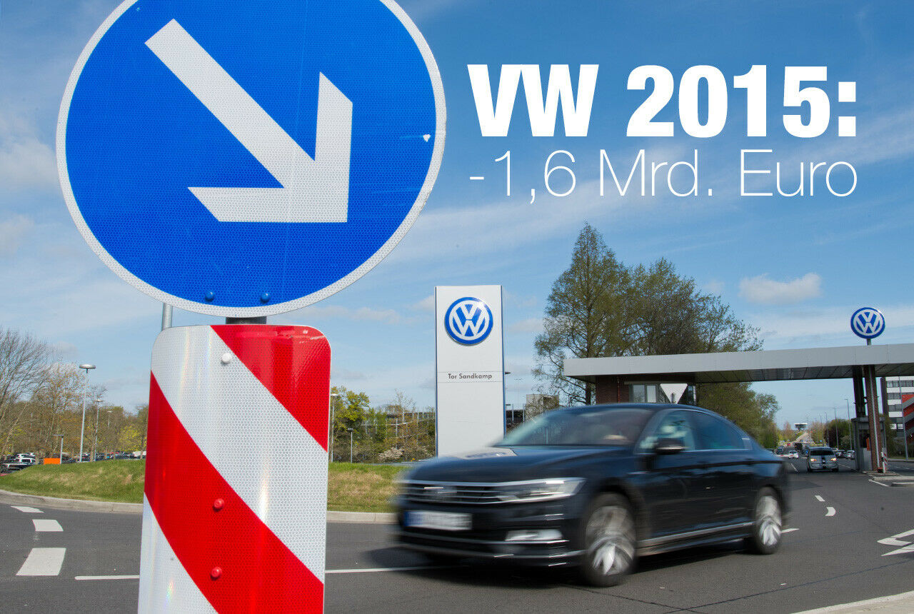 Der VW-Konzern meldet den größten Verlust der Konzerngeschichte. 2015 verlor der Autobauer 1,6 Milliarden Euro.