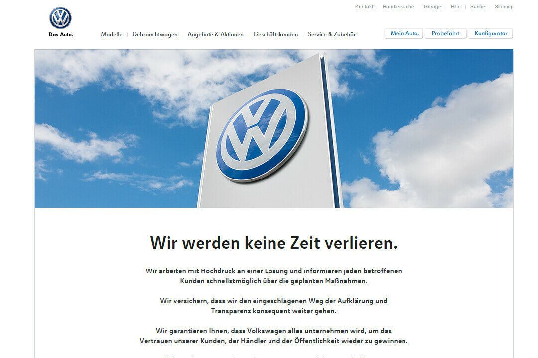 VW veröffentlicht eine Internetseite mit allen Infos für betroffene Kunden