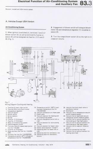 Schaltplan W116 HVAC