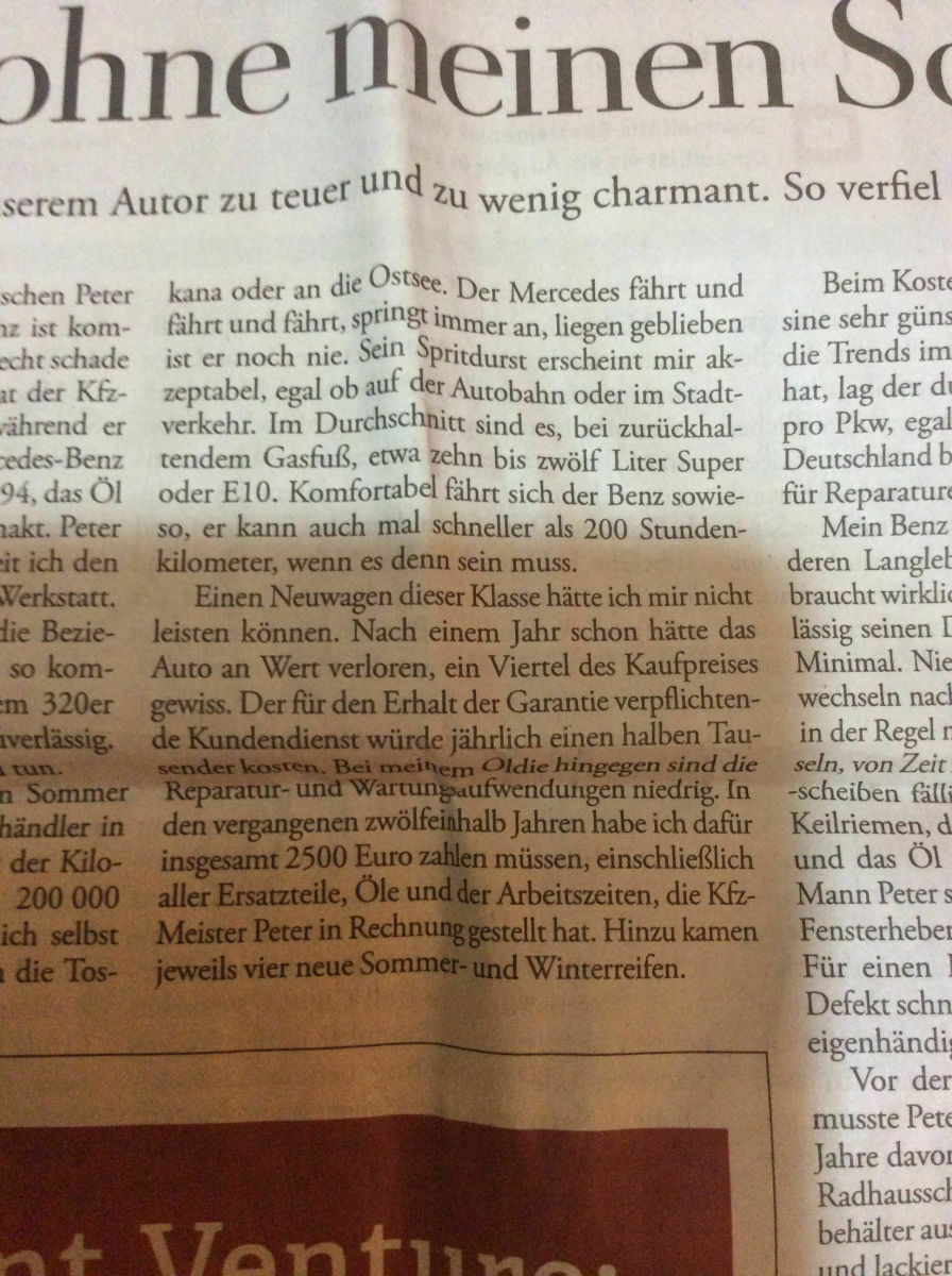 W124 gelobt in der Zeit (320E)
