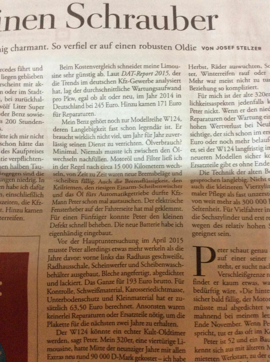 W124 gelobt in der Zeit (320E)