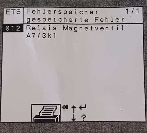 Betroffenes Relais laut Fehlerspeicher