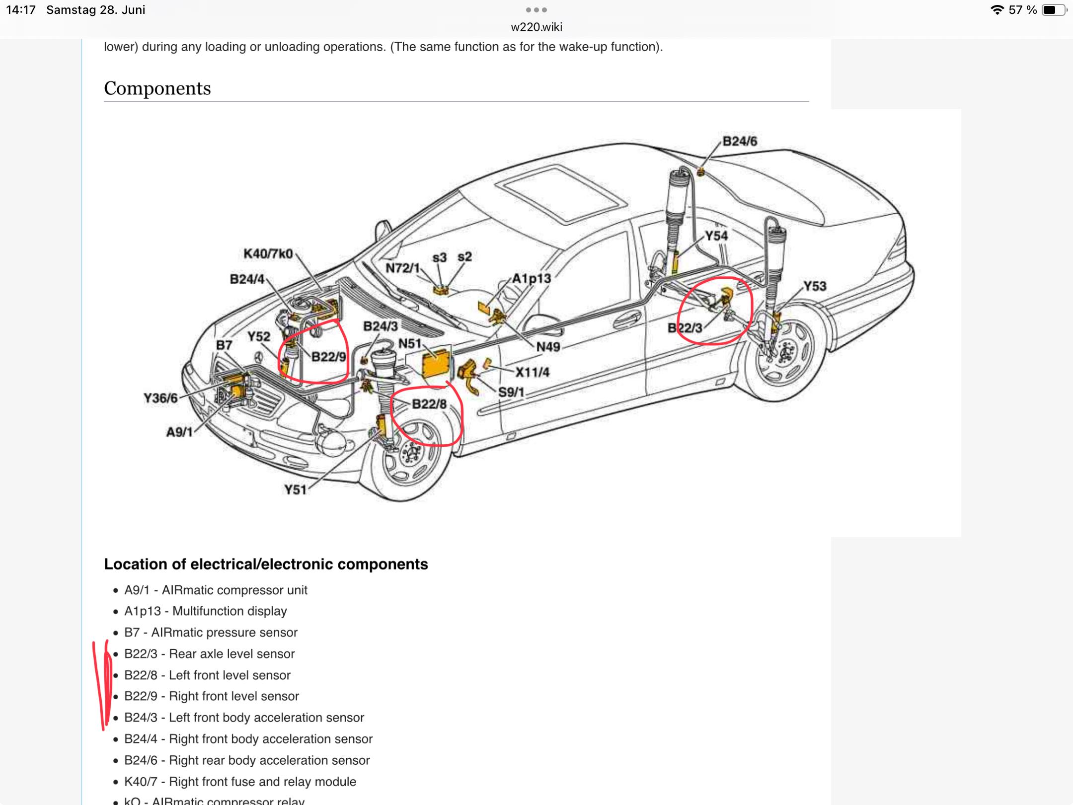 W220 Airmatic - Niveausensor defekt