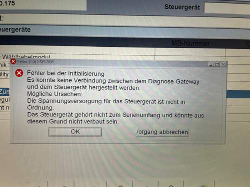 Fehlermeldung bei zugriff auf STG