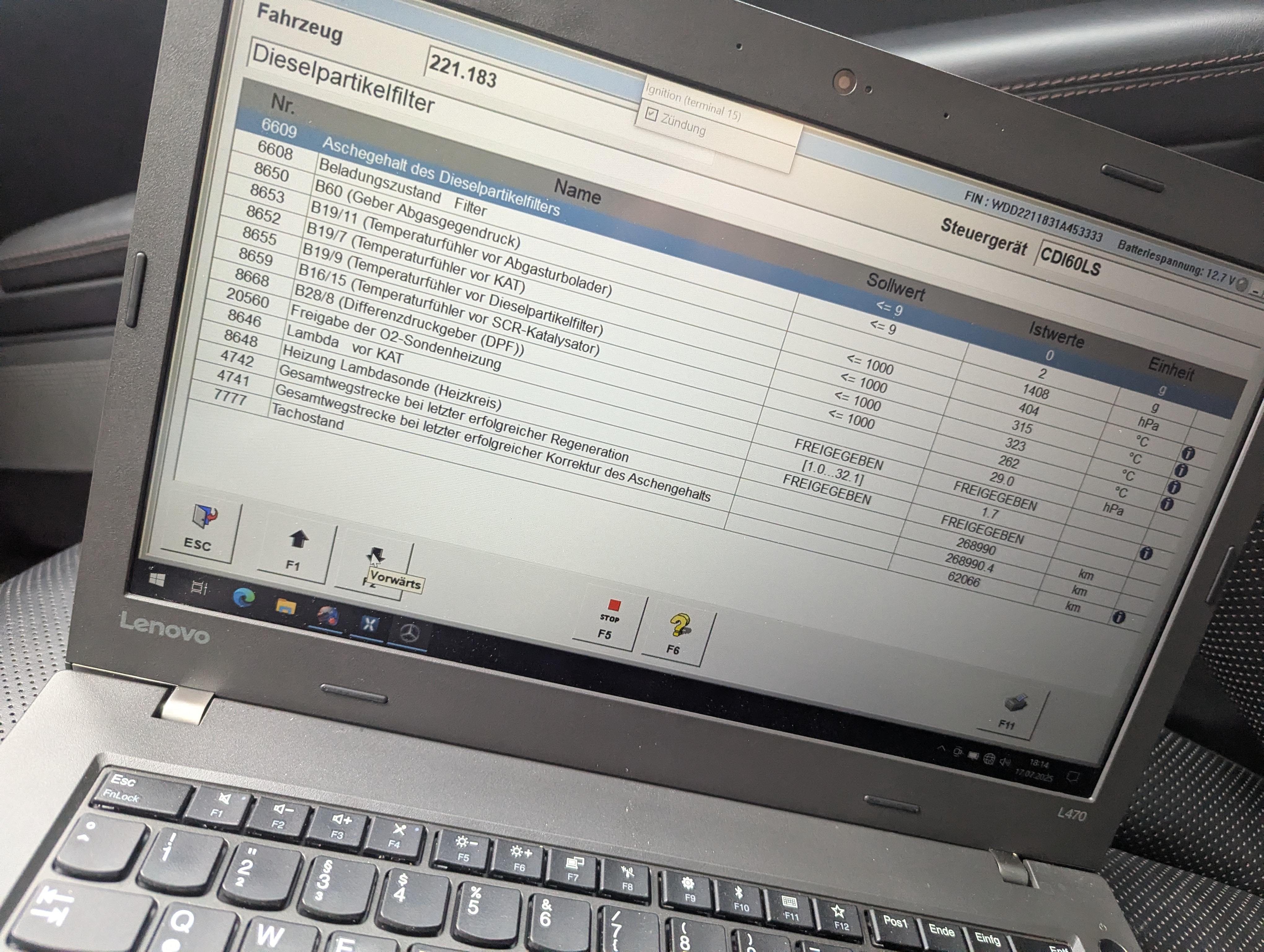 W221 350 CDI DPF Regeneration