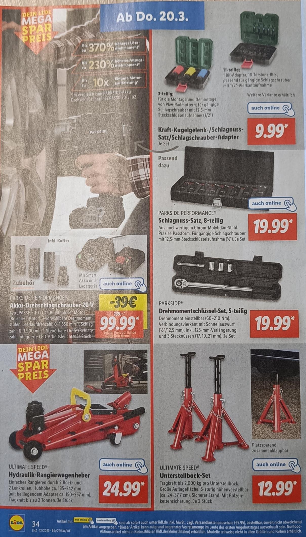 Wagenheber + Auflage + Drehmomentschlüssel