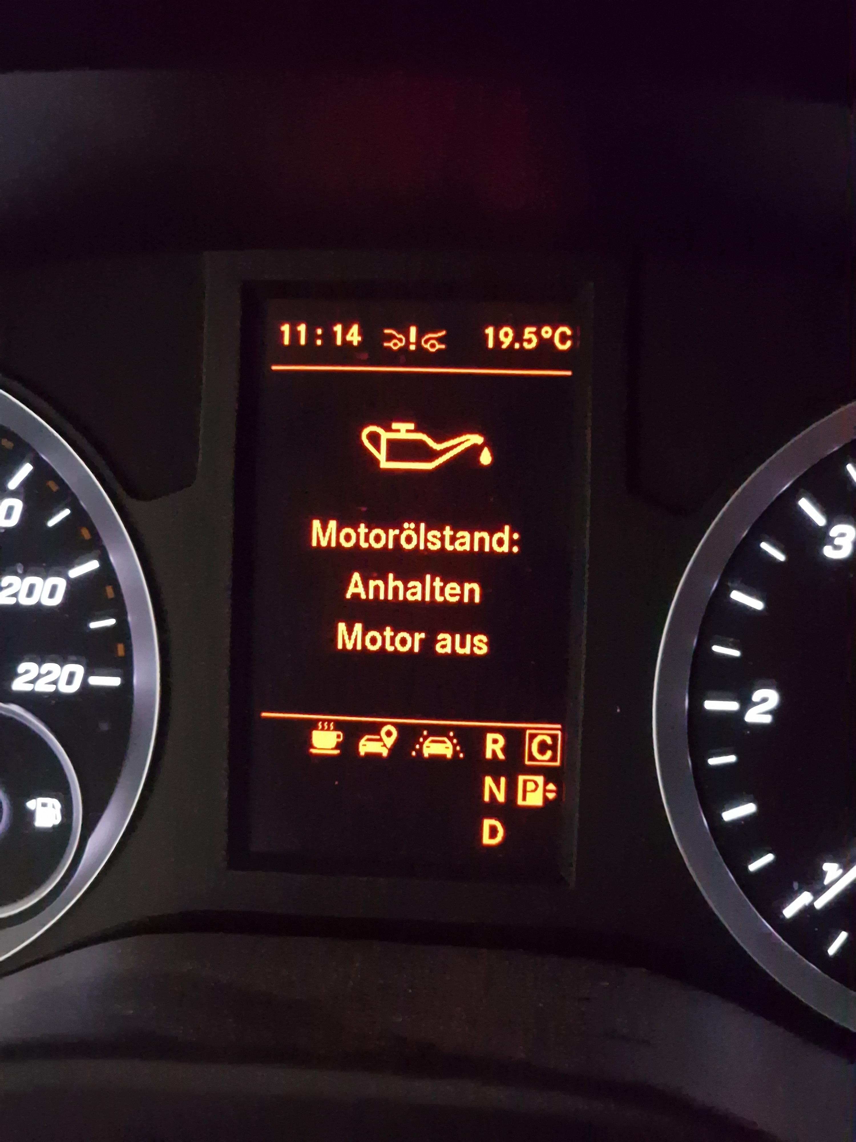 Warnung Motoröl