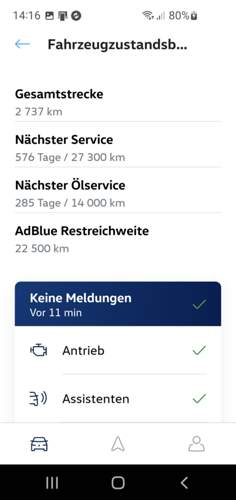 Caddy 5 90kW TDI Ölwechselanzeige