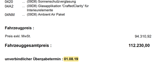 Übergabetermin