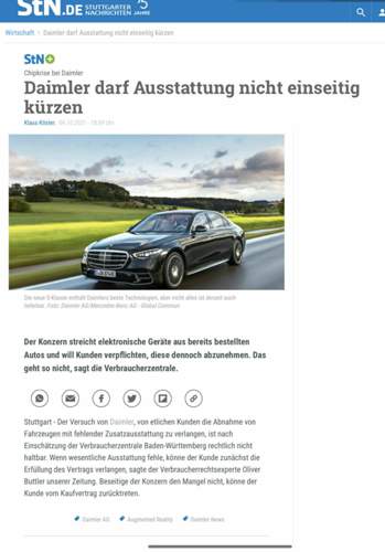 Ausstattg darf nicht einseitig gekürzt