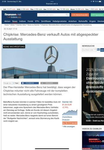 Daimler verkauft… abgespeckte Ausstattg