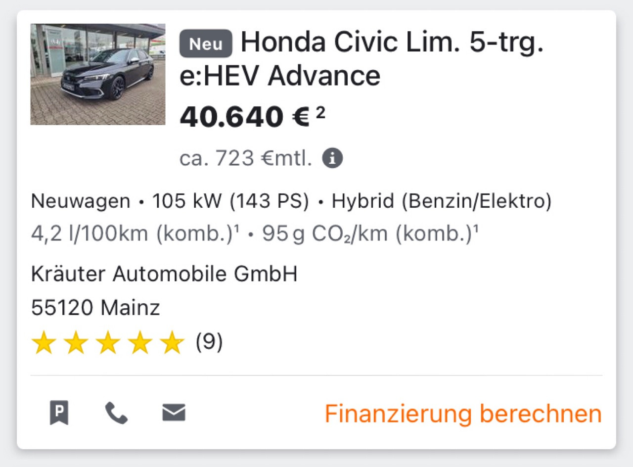 Wartezimmer Honda Civic 11