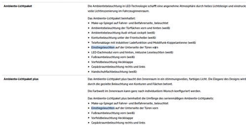 Einstiegsleuchten