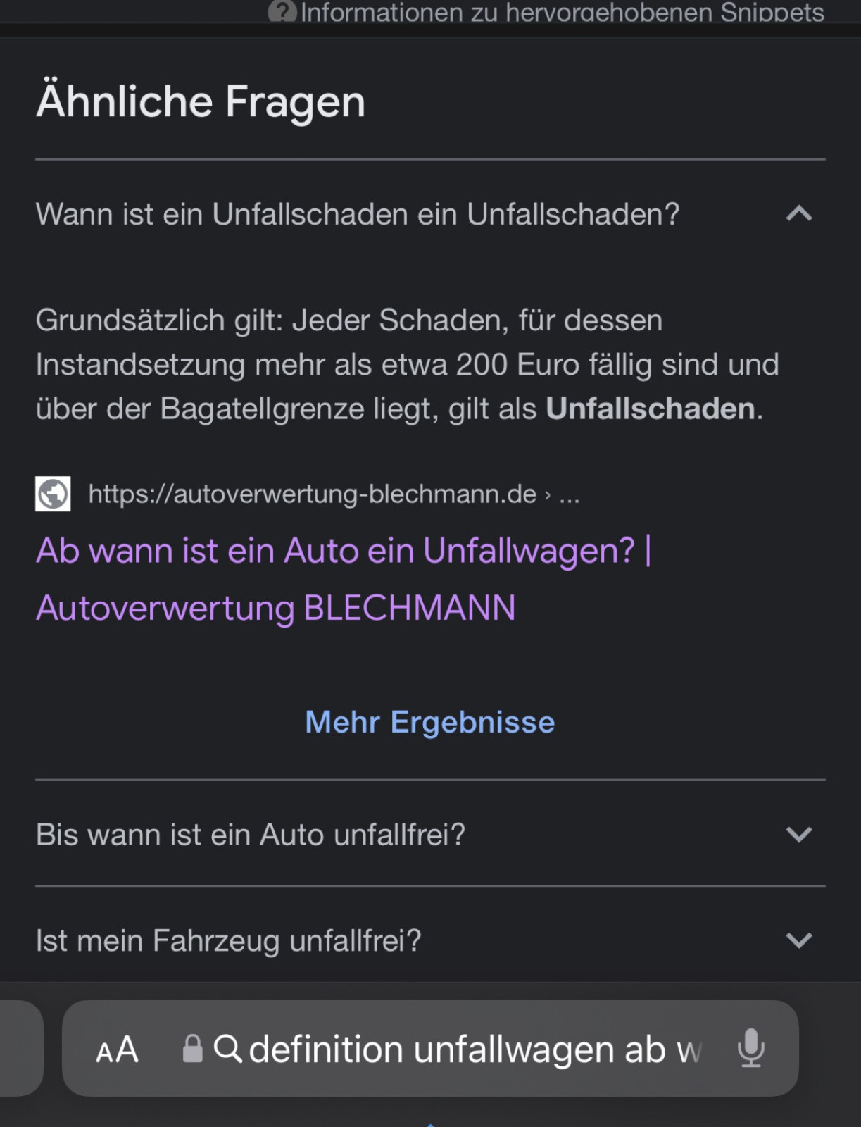Warum kann man auf mobile.de nicht nach unfallfreien fahrzeugen suchen