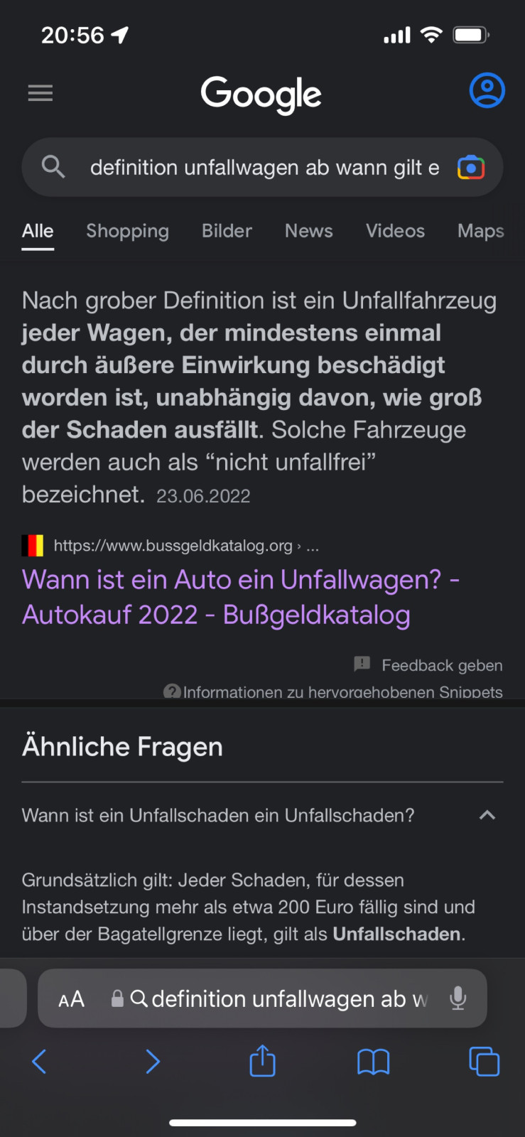 Warum kann man auf mobile.de nicht nach unfallfreien fahrzeugen suchen
